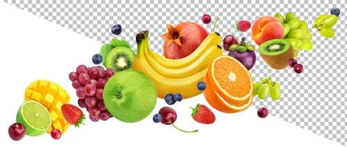 新鲜夏季水果桃子香蕉葡萄樱桃车厘子猕猴桃柠檬大合集PSD分层