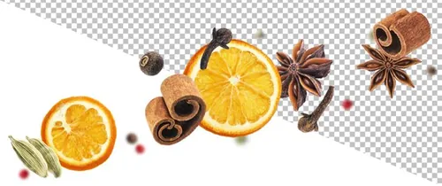 柠檬片八角桂皮调料PSD分层设计素材