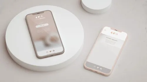 优雅清爽干净的iPhone手机白模APP设计UI界面贴图展示样机模板