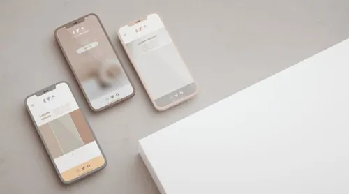 优雅清爽干净的iPhone手机白模APP设计UI界面贴图展示样机模板