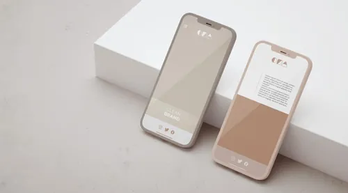 优雅清爽干净的iPhone手机白模APP设计UI界面贴图展示