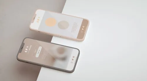 优雅清爽干净的iPhone手机白模APP设计UI界面贴图展示样机模板