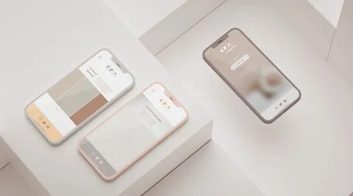 优雅清爽干净的iPhone手机白模APP设计UI界面贴图展示样机模板