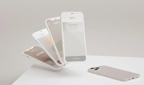 优雅清爽干净的iPhone手机白模APP设计UI界面贴图展示