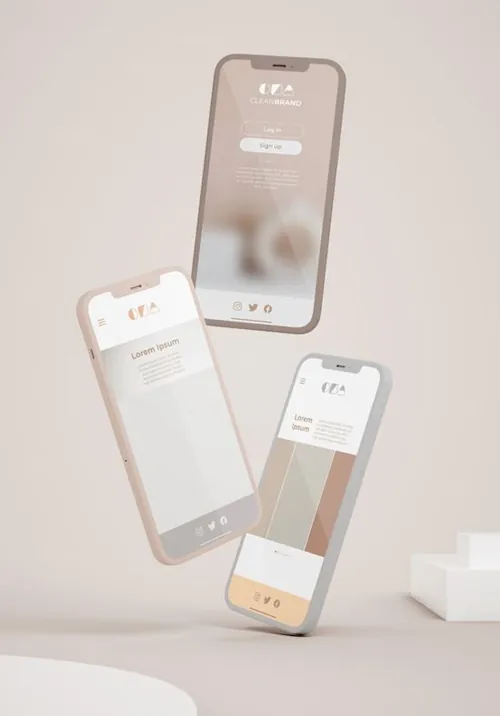 优雅清爽干净的iPhone手机白模APP设计UI界面贴图展示样机模板