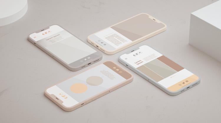 优雅清爽干净的iPhone手机白模APP设计UI界面贴图展示