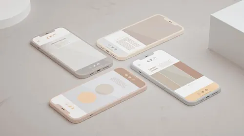 优雅清爽干净的iPhone手机白模APP设计UI界面贴图展示