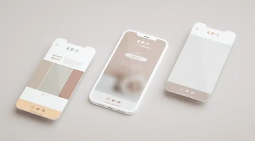 优雅清爽干净的iPhone手机白模APP设计UI界面贴图展示