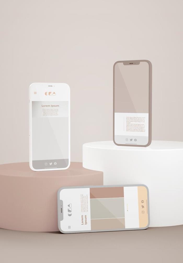 优雅清爽干净的iPhone手机白模APP设计UI界面贴图展示