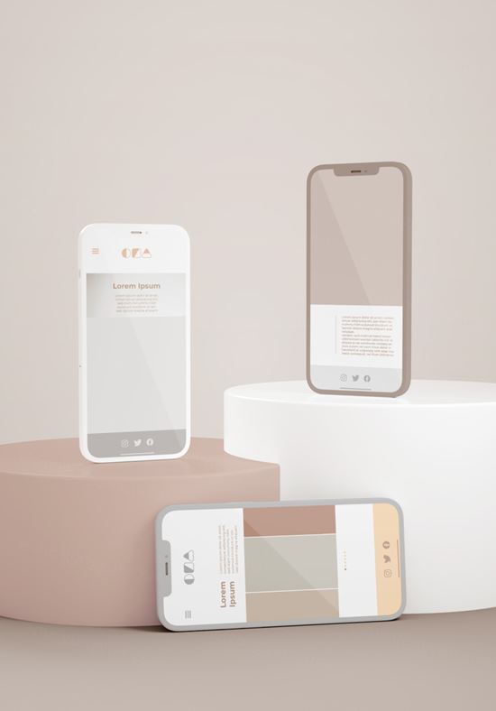 优雅清爽干净的iPhone手机白模APP设计UI界面贴图展示样机模板