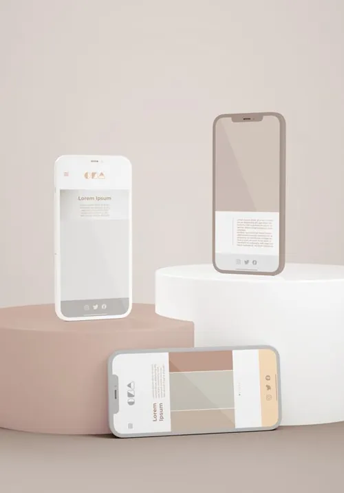 优雅清爽干净的iPhone手机白模APP设计UI界面贴图展示样机模板