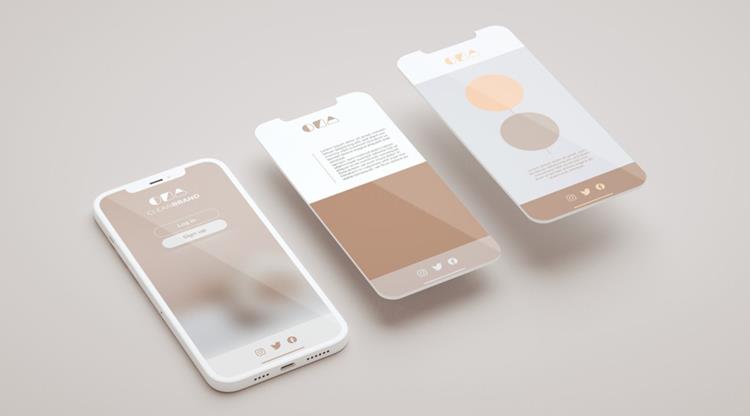 优雅清爽干净的iPhone手机白模APP设计UI界面贴图展示