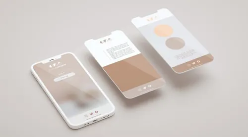 优雅清爽干净的iPhone手机白模APP设计UI界面贴图展示