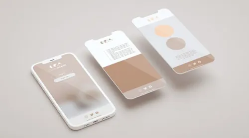 优雅清爽干净的iPhone手机白模APP设计UI界面贴图展示样机模板