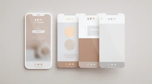 优雅清爽干净的iPhone手机白模APP设计UI界面贴图展示