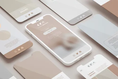 优雅清爽干净的iPhone手机白模APP设计UI界面贴图展示