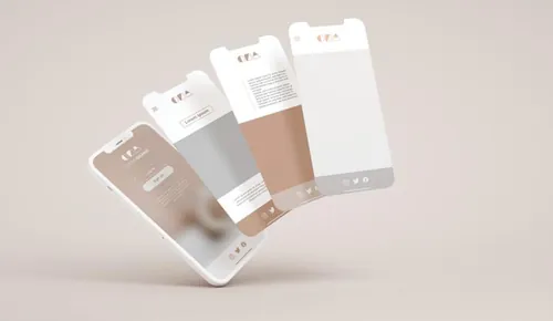 优雅清爽干净的iPhone手机白模APP设计UI界面贴图展示