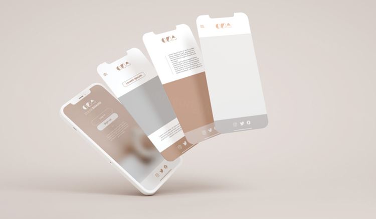 优雅清爽干净的iPhone手机白模APP设计UI界面贴图展示样机模板