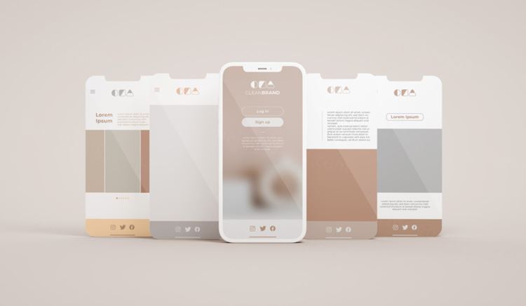 优雅清爽干净的iPhone手机白模APP设计UI界面贴图展示样机模板