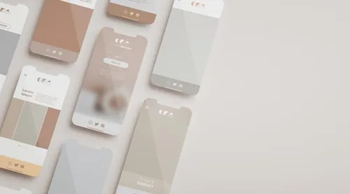 优雅清爽干净的iPhone手机白模APP设计UI界面贴图展示