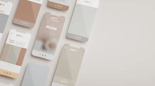 优雅清爽干净的iPhone手机白模APP设计UI界面贴图展示样机模板