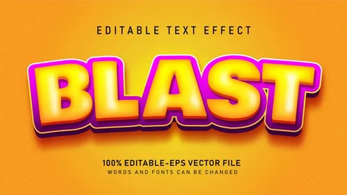 卡通立体三维字体特效文本可编辑样式EPS矢量模板素材