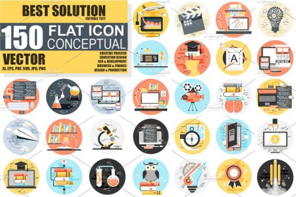 扁平化的互联网业务概念图标 Bundle Flat Icon Concepts