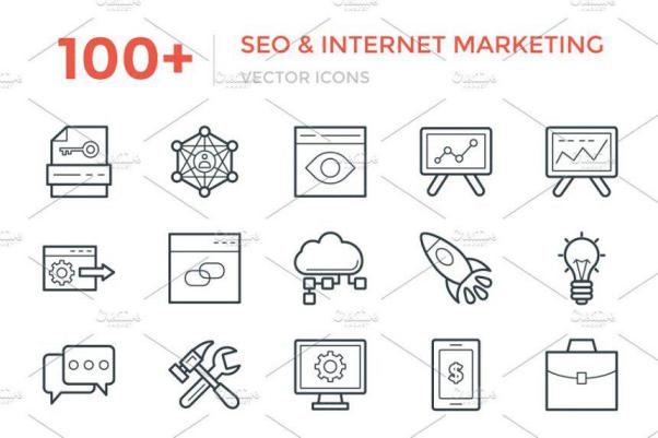 SEO和市场营销图标 100  SEO and Internet Marketi