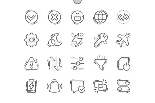 系统设置图标 Settings Line Icons