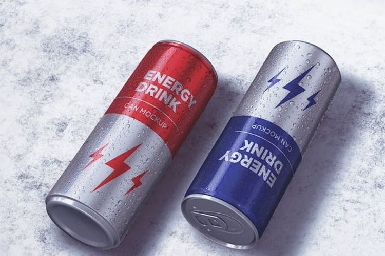 能量饮料罐头外观设计样机 Energy Drink Can Mockup vol.2