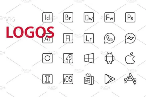 品牌LOGO UI 图标 100 Logos UI icons