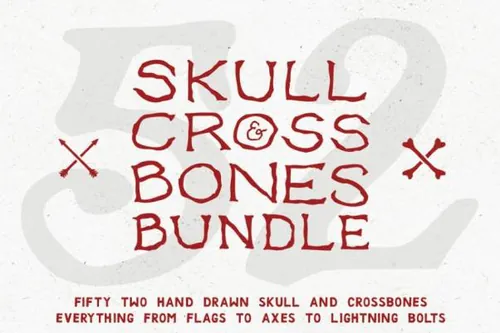 骷髅和交叉骨束图标图形 Skull and Crossbones Bundle
