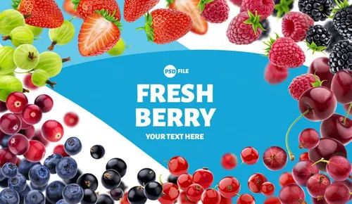 新鲜夏季水果桃子香蕉葡萄樱桃车厘子猕猴桃柠檬大合集PSD分层