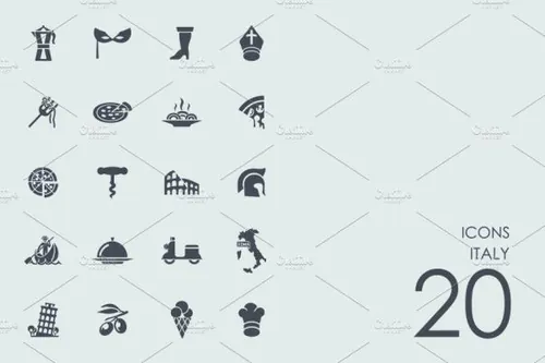 意大利相关城市典型元素图标 Italy icons