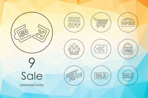 销售打折促销图标 9 sale icons