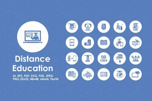 远程教育相关功能图标 Distance Learning icon