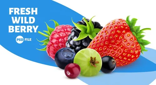 新鲜夏季水果桃子香蕉葡萄樱桃车厘子猕猴桃柠檬大合集PSD分层