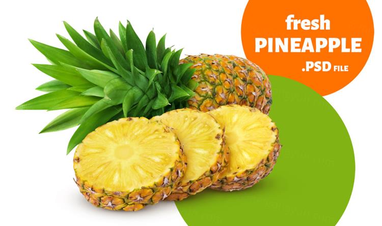 新鲜夏季水果菠萝凤梨PSD分层设计素材