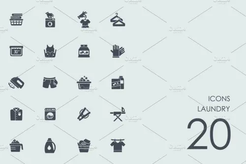 洗衣洗涤图标 Laundry icons