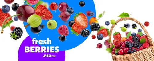 新鲜夏季水果桃子香蕉葡萄樱桃车厘子猕猴桃柠檬大合集PSD分层