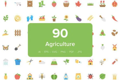 农业扁平化图标素材 90 Agriculture Flat Vector Ico