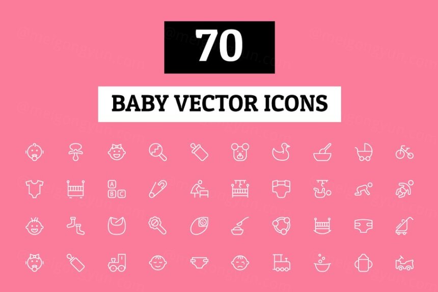 母婴主题的图标 70 Baby Vector Icons