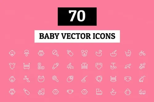 母婴主题的图标 70 Baby Vector Icons