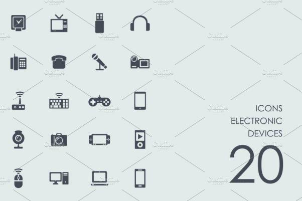 电子设备图标素材 Electronic devices icons