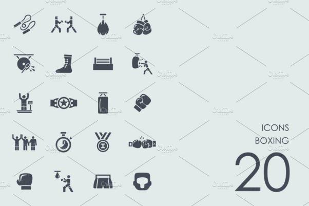 拳击训练相关图标 Boxing icons