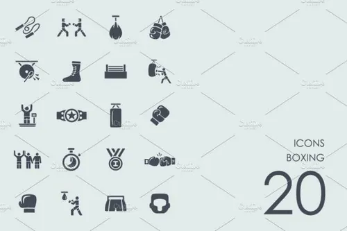 拳击训练相关图标 Boxing icons