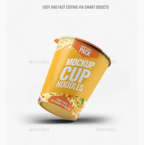 泡面盒包装设计PSD贴图模板Instant Food Cup Mock-Up