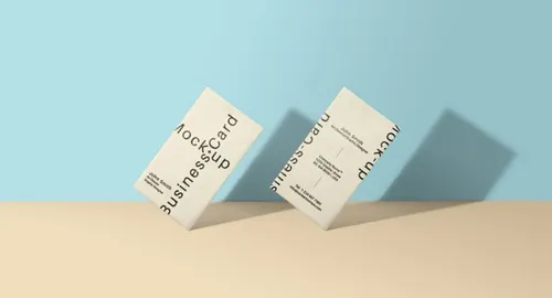 现代简约风格名片模型PSD贴图模板Psd Business Card Mock-Up