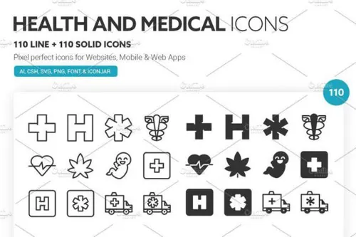 健康主题的图标 Health and Medical Icons