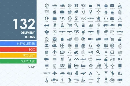 快递运输主题图标 132 delivery icons